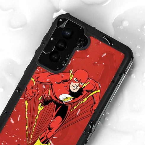 DC Comics The Flash Classic Action Pose Art Galaxy S24 Plus Waterproof Case
